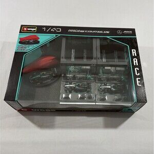 Bburago 1:43 Formula F1 Racing Paddock Pit Stop Set AMG Petronas Mercedes NEW